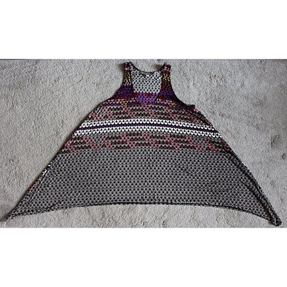 Mara Hoffman - Geometric Print Trapeze Tunic or Swim Cover, Silk Jersey, S - Picture 4 of 9